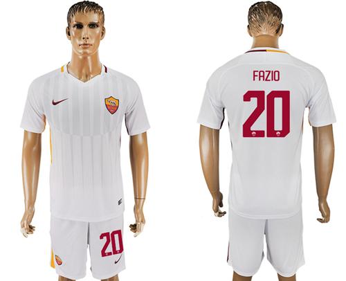 Roma #20 Fazio Away Soccer Club Jersey